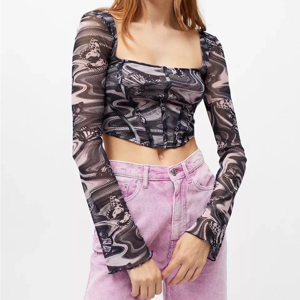Urban Outfitters mesh corset top - Picture 1 of 3